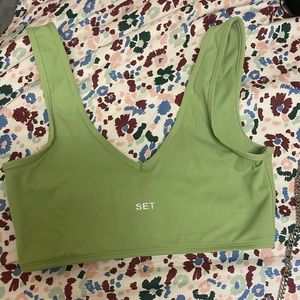 Set active lime green sports bra